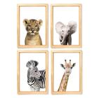 Kit Quadro Decorativo Infantil safari filhote realista