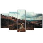 Kit Quadro Decorativo Paisagem Montanha Neve 5 Peças