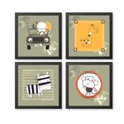 Kit Quadro Decorativo Quarto Infantil Animais Safari Jeep