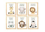 Kit quadro infantil safari decorativo quarto criança enxoval bebê