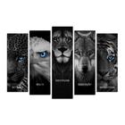Kit Quadro Mosaico Decorativo Leão Tigre Águia Onça Lobo