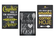Kit Quadro Placas Decorativas - Cozinha Cheia de Amor