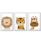 Kit Quadro Quarto Bebê Infantil Menino Safari Floresta 33x43