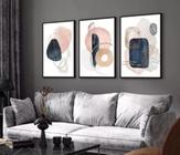 kit quadros Abstrato Formas Moderno Luxo"