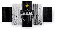 Kit Quadros Decoração 5 pçs Atlético Mineiro Galo Time Futebol"