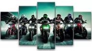 Kit Quadros Decoração 5 pçs motos naked motoqueiros "