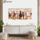 Kit Quadros Decorativos Animais Cavalos 3 Peças 40x60 Mdf