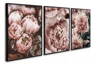 kit quadros Flores Rose "