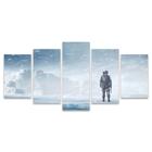 Kit Quadros Mosaico Geleira Quarto Militar Neve Montanhas Nevoeiro Tempestade Guerra