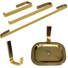 Kit Quadrus Dourado Gold 5 Peças