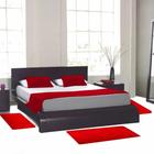 Kit quarto 3 peças apolo beira de cama antiderrapante varias cores moderno otima qualidade-vermelho