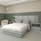Kit Quarto Sob Medida MDF Casal com 2 Mesas e Cabeceira 2,7m