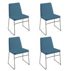 kit Quatro Cadeiras Paris Azul- OOCA Móveis