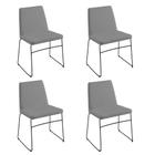 kit Quatro Cadeiras Paris Cinza- OOCA Móveis