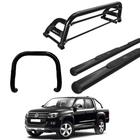 Kit Quebra Mato Estribo Oval Santo Antônio H2/Amarok CD Preto