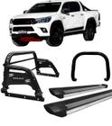 Kit Quebra Mato Estribo Personalizado Santo Antônio H3 Hilux 16/20 Preto