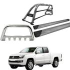 Kit Quebra Mato Estribo Plataforma Santo Antônio H2 Amarok CD Cromado