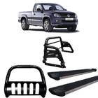 Kit Quebra Mato Estribo Preto Fosco Santo Antônio H3 Amarok CS Preto - HOZZ