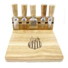 Kit Queijo Aperitivo Bambu 6 Peças Oficial Licenciado Santos