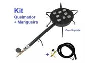 Kit Queimador De Mesa C/ Mangueira Alta Pressão 8 Caulins (86A)