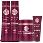 Kit Quina Rosa Haskell Shampoo Condicionador e Máscara 500g + Leave-in Finalizador 240g Brilho Intenso