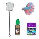 Kit Ração Betta + Redinha+ Condicionador de agua Ocean Guard