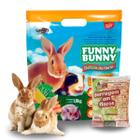 Kit Ração Funny Bunny Delicias da Horta 1,8Kg E Serrgam Solta 300g P/ Coelhos Hamster Chinchila Porquinho da India Roedores