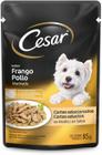 kit Ração Úmida Cesar Sachê Frango ao molho Para Cães Adultos 85 g com 5 unidades