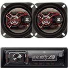 Kit Rádio Automotivo Jbl 150w C/ Par Alto Falante 4 Pol 80w