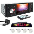 Kit Rádio C/ Tela + Câmera Ré + Sensor Ré Branco Pérola Spacefox 2010 2011 2012 2013 USB Bluetooth
