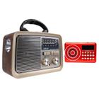 Kit Radio Retro Am Fm Sw Recarregavel Bivolt Manual Lanterna