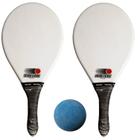 Kit Raquete De Frescobol Tipo Fibra FASTBALL Branca + Bola