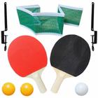 Kit Raquete Pingo Pong Tênis De Mesa + 3 Bolinhas + Rede