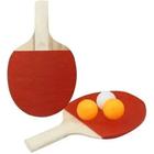 Kit raquete revestidas com borracha ping pong com 3 bolinhas