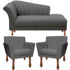 Kit Recamier Sofá Chaise longue 1.60 + 2 Poltrona Iza retro