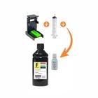 Kit Recarga Cartucho Compatível com HP 122 662 60 Tinta Preta 500ml + 100ml de Solução