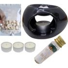 Kit Rechaud Oval + 3 Velas + Fósforo + 12 Wax Melts Lavanda - Lidi Gurgel Aromas