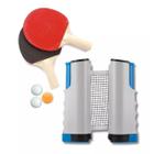 Kit Rede Ping Pong Tênis Mesa Bola Raquete Para Prédio Salão