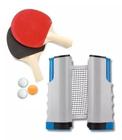 Kit Rede Retrátil Pingpong Tênis De Mesa Raquetes E Bolinhas - ping pong