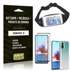 Kit Redmi Note 10 Pochete+Capa Anti Shock+Película Vidro 3D