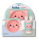 Kit refeição bambu com 5 peças - gato 13209 - buba