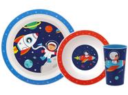 Kit Refeição Infantil Buba Aventuras Astronauta - 3 Peças Azul