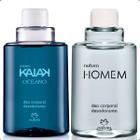 KIT Refil Desodorante Corporal 100mL Kaiak Oceano 100mL + Natura Homem 100mL