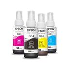 Kit Refil Epson 664 Original Preto, Amarelo, Ciano, Magenta