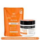 Kit Refil Gel de Limpeza 300g Actine + Hidratante Face Care 100g Neutrogena