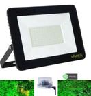 Kit Refletor LED 50w Luz Verde P/ Jardim e Sensor Fotocélula C/ Timer