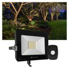 Kit Refletor LED Blumenox 30W Preto + Sensor de Movimento com Fotocélula Qualitronix QA26M