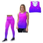 Kit Regata Feminina Top Cropped Treino Calça Legging Confortável Ginástica Musculação - Efect