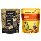 Kit Reino das Aves - Mix de Sementes Suprema Selecta Grãos 700g + Farinhada R.A Criador Parrots 400g