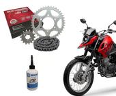 Kit Relação Tração Did + Óleo Grafitado Xtz 150 Crosser Ano 2014 Até 2023 Aço 1045 Completo